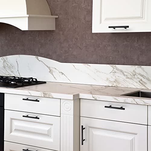 Matte Black Cabinet Handles Drawer Pulls 3.75 Inch CC 10 Pack - color: Matte Black T-Shaped, size: 3-3/4" Hole Center
