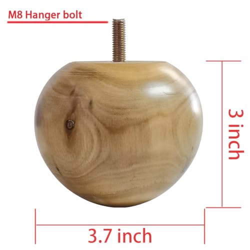 3 Inch Wooden Sofa Legs - Solid Wood Sofa Furniture Replacement, Cabinet/Desk/Bookcase Legs DIY, with Mounting Plate & Screws Set of 4 - size: 3 inch Oak