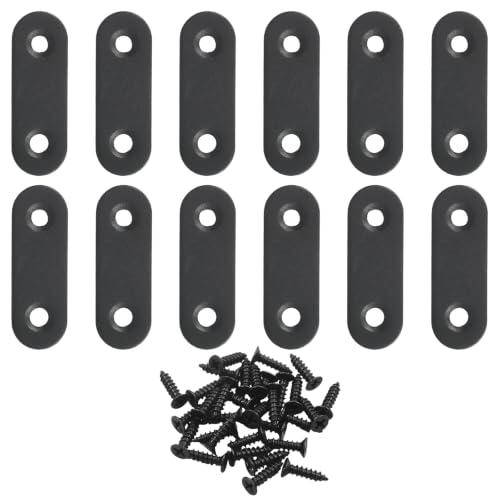 12 Pcs Flat Brackets, 1.82" x 0.63", Stainless Steel - size: 16*46 mm