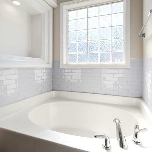 Art3d Subway Design Wall Tile, Peel and Stick Backsplash, 10-Pack, White - color: White