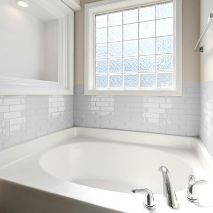 Art3d Subway Design Wall Tile, Peel and Stick Backsplash, 10-Pack, White - color: White