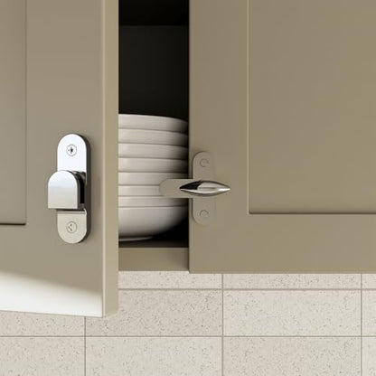 EROTAS Chrome Brass Cabinet Latch for Cupboard, Small Door, Window - color: Chrome