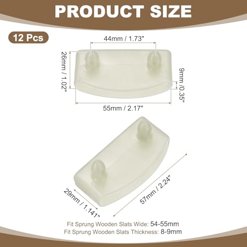 uxcell 12 Pcs 55mm x 9mm Plastic Bed Slat End Caps, Bed Slat Cover Beige - color: Beige, size: 55mm x 9mm