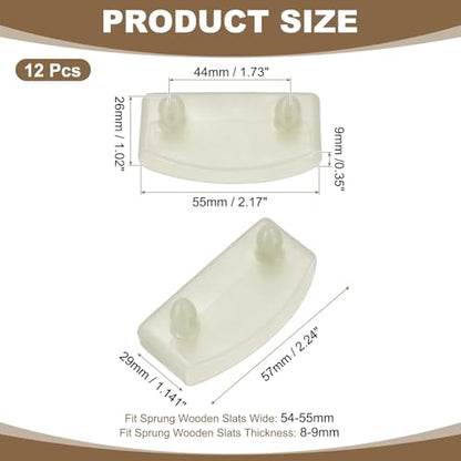 uxcell 12 Pcs 55mm x 9mm Plastic Bed Slat End Caps, Bed Slat Cover Beige - color: Beige, size: 55mm x 9mm