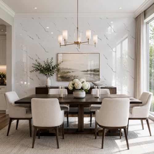 Carrara White Marble Peel and Stick Wallpaper, 23.6 x 394 in - color: Carrara White Marble, size: 23.6" x 394"