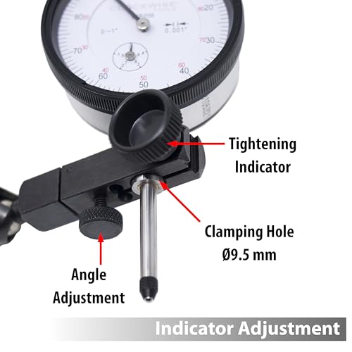Clockwise Tools Dial Indicator with Magnetic Base Holder Stand, DIMR-0105 0-1 inch - style: 0-1" DIMR-0105 with Magnetic Base