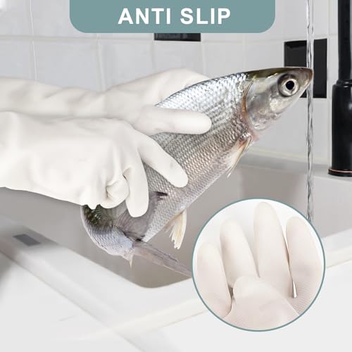 2 Pairs, 15 Inches, Nitrile Cleaning Gloves, Kitchen Dishwashing Gloves, Reusable, Durable, Water-Resistant, And Hypoallergenic (Small) - size: Small