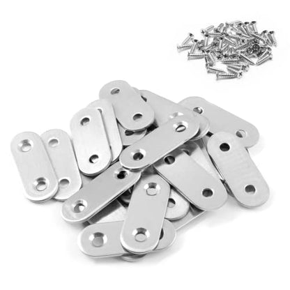 30Pcs Stainless Steel Straight Brace 40mm/1.6" Metal Joining Plates Heavy Duty Flat Mending Bracket Connector - size: 40mm/1.6",30 Pcs