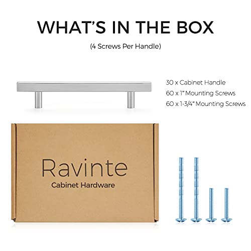 Ravinte Brushed Nickel Square Cabinet Pulls Handles 5 Inch 30 Pack - color: Brushed Nickel