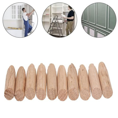 50Pcs 9.5mm Oak Wood Plugs - Solid Wood Pocket Hole Plugs Pine Stoppers for Woodworking, Dowel Caps with Smooth Finish