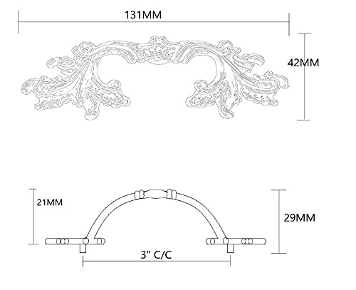 Richelieu Hardware BP36220AE Provence Collection 3-in (76.2 mm) Center-to-Center, Traditional Cabinet Pull, Antique English (Pack of 2) - color: Antique English, size: 3-in (Pack of 2)