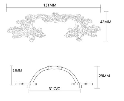 Richelieu Hardware BP36220AE Provence Collection 3-in (76.2 mm) Center-to-Center, Traditional Cabinet Pull, Antique English (Pack of 2) - color: Antique English, size: 3-in (Pack of 2)