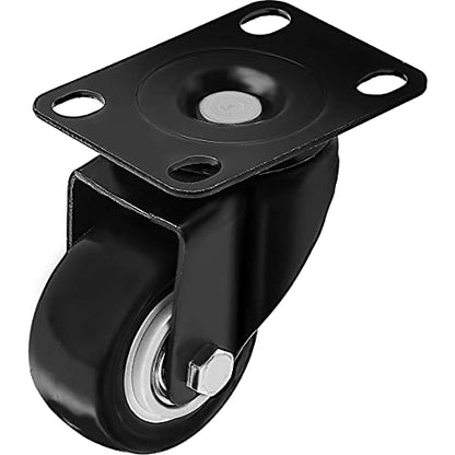 Swivel Caster Wheels Rubber Base with Top Plate & Bearing Heavy Duty Pack of 4 Black by Online Best Service (2.5" NO Brake) - size: 2.5 Inch No Brake