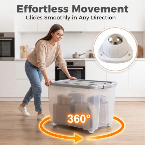 Heavy Duty Self Adhesive Furniture Casters 4 Pack Stick-On Swivel Wheels - color: White-4