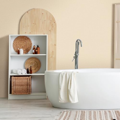 WADILE Grasscloth Peel and Stick Wallpaper 15.7in x 78.7in, Textured Contact Paper for Cabinets, Faux Linen Wall Paper Pull and Stick, Fabric Vinyl Wallpaper Self Adhesive Beige - color: Beige, size: 15.7" x 78.7"
