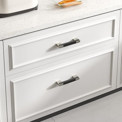 Rergy 20 Pack 3 Or 3-3/4 Inch Hole Spacing Black and Nickel Cabinet Pulls - color: Black and Brushed Nickel, size: Hole Center: 3in(76mm) and 3 3/4in(96mm)