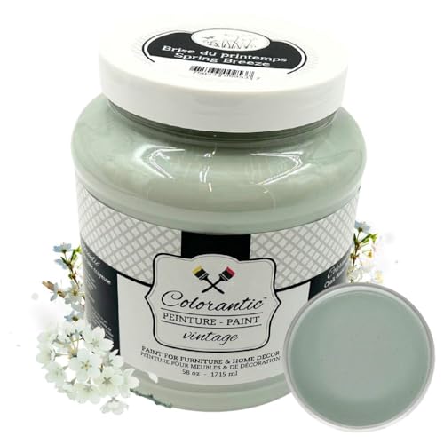 Colorantic | SPRING BREEZE Chalk Paint for Furniture DIY - Multi-Surface Craft Paint | LIGHT MINT GREEN COLOR Home Decor Painting for Wood (58 oz) - color: Spring Breeze, size: 58 Fl Oz (Pack of 1)