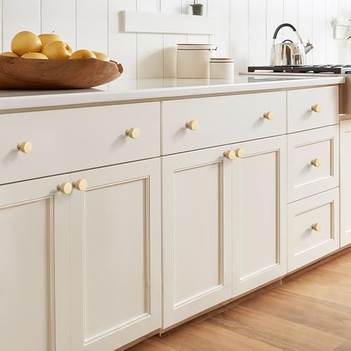 Gold Cabinet Knobs 6 Pack Round Pulls for Kitchen and Dresser - color: Gold