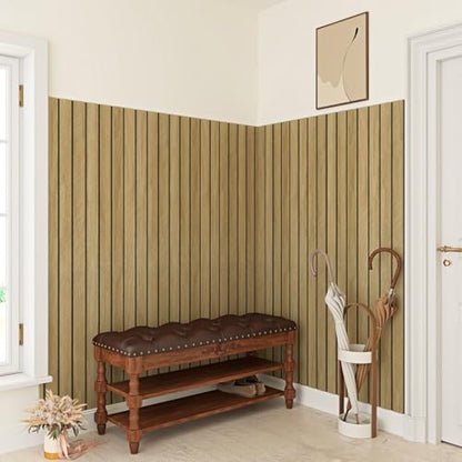 Brown Wood Wall Panels Self Adhesive 3D Peel and Stick Wood Panels - color: Dark Walnut