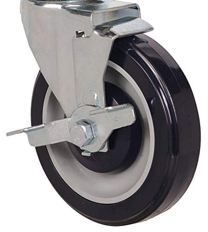 Food Prep Table Casters Set of 4 | 4" Polyurethane Caster Kit (2 Swivel and 2 Locking) for 1-1/2" ID Tubing - size: 4x1-1/4" Blue