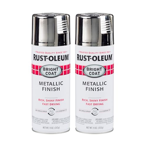 Rust-Oleum Stops Rust Bright Coat Metallic Spray Paint - color: Chrome, size: 11 Ounce (Pack of 2)