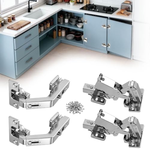 Lazy Susan Hinges Soft Close Cabinet Hinge 135° & 180° Full Overlay 4PCS - size: Full Overlay