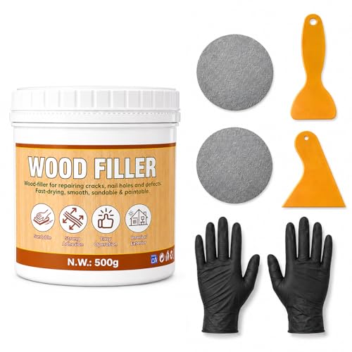 Wood Filler Repair Kit, 16.9oz Wood Putty White - size: 17.64OZ