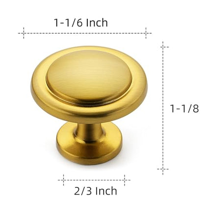 Ravinte Brushed Brass Round Cabinet Knobs,Zinc Pulls,1-1/4 Inch,30 Pack - color: Gold