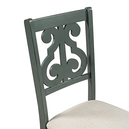 Set of 4 Upholstered Dining Chairs with Hollow-Out Back, Dark Brown - color: Dark Brown,viridian