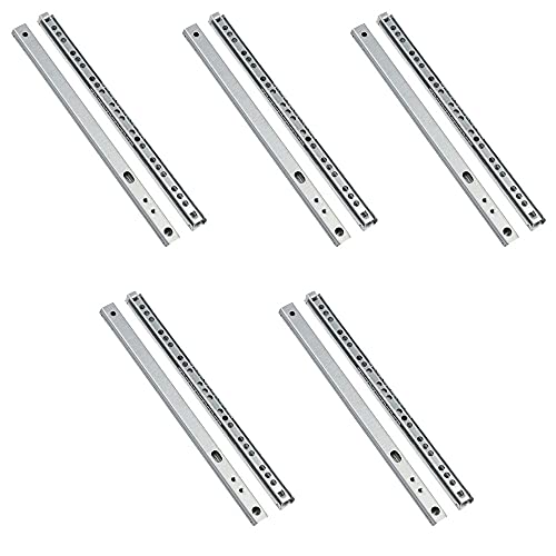 ETOPARS 5 Pairs 16" Heavy Duty 17mm Drawer Runners Slide Ball Bearing - size: 16" / 406mm