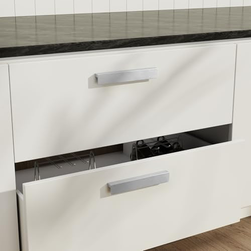 Peaha 10 Pack 7-9/16" Brushed Nickel Cabinet Handles Finger Edge Pulls - color: Brushed Nickel, size: 7-9/16" Hole Center