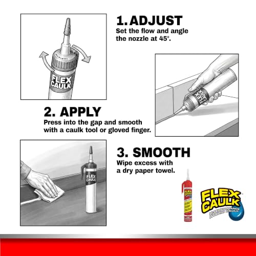 Flex Caulk Hybrid Polymer Waterproof Sealant, Clear, 6.6 oz, 1-Pack - style: Clear, 6.6 oz, 1-Pack
