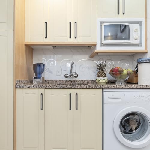 HOME EDIT Matte Black Cabinet Handles Zinc Pulls 7 Inch 10 Pack - color: Matte Black, size: 7 inches Hole Center