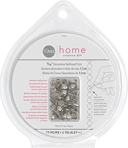 Dritz Nailhead Trim 5 Yards-Silver - color: Nickel