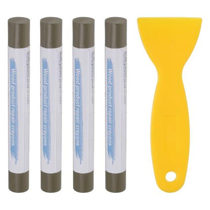 PATIKIL 4Pcs Wood Furniture Repair Markers with Scraper, Coffee Brown - color: Coffee Brown