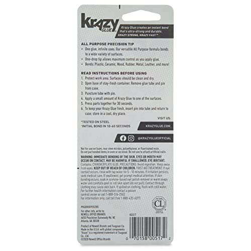 Krazy Glue All Purpose Instant Superglue, 2 g, (6 x 2 Packs) - size: 12 Count
