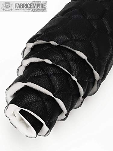 Vinyl Quilted Foam Fabric with 3/8" Foam Backing Upholstery / 52" Wide/Sold by The Yard/FABRIC EMPIRE (Black, Hexagon 3.5") - color: Black, size: Hexagon 3.5"