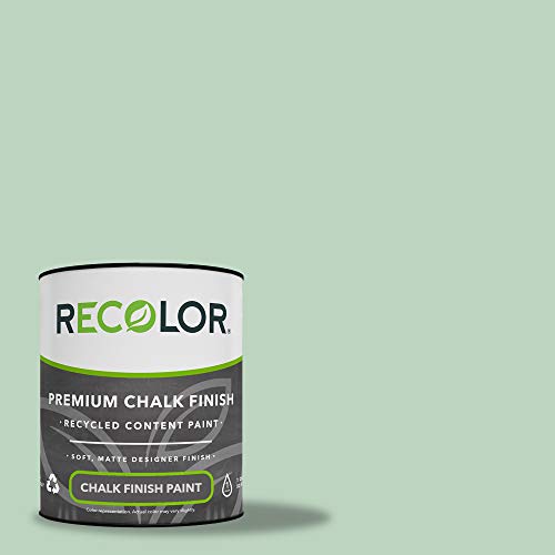 RECOLOR Eco-Friendly Interior Chalk Paint, Matte Finish, 1 Quart, Glass - color: Chalk - Glass, size: 32 Fl Oz (Pack of 1)