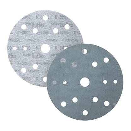 Eagle U193-1564 6 inch DRY Super Buflex Discs - 15 Holes - BLACK (K3000) - (Job-Pak) - 4 Discs/Pack - color: K-3000 Black, size: 6" w/ 15 Holes