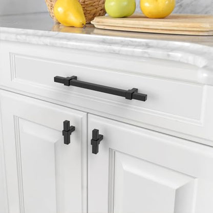Asidrama 10 Pack 5 inch Matte Black Kitchen Cabinet Handles - color: Matte Black, size: 5" Hole Center(128mm)