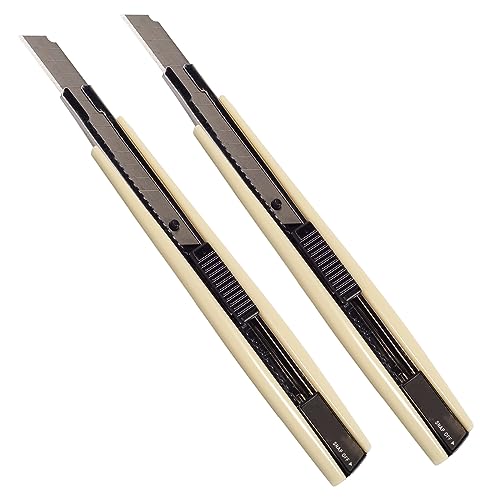 2pcs Utility Knife 9mm 60 Degree Foil Blade Cutter Snap Off Retractable Wrap Gift Box Paper Wallpaper Craft Abs Anti-slip Handle Auto Lock Cutter