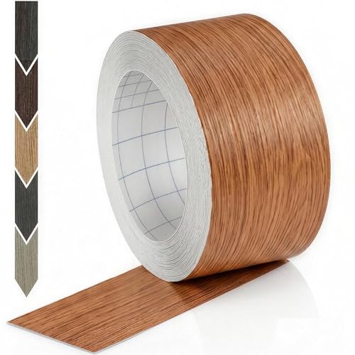 GSCIT Club Red Oak Wallpaper, 2.4 inch X 15ft Self Adhesive Wood Grain Repair Tape Walnut Repair Patch for Tables, Chairs, Baseboards, Doors, Windows, Floors, Handicraft DIY. - color: Red Oak, size: 2.4"x 15ft