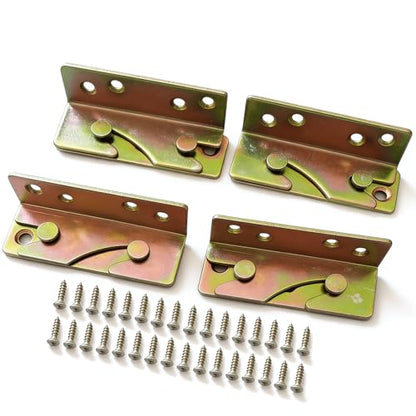 4PCS Bed Rail Brackets,Metal Bed Frame Bracket Hardware with Screw