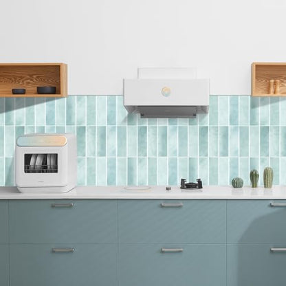 Peel and Stick Tile，New Upgrade Thicker Design Self Adhesive 12" x 12" Large Premium Peel and Stick Backsplash for Kitchen (Mint Green). - color: Mint Green