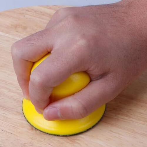Hand Sanding Block Round and Mouse Shape Sandpaper Holder Hook and Loop PU Backing Ergonomic Grip for Wood Furniture Repair Craft (3inch) - color: 3inch