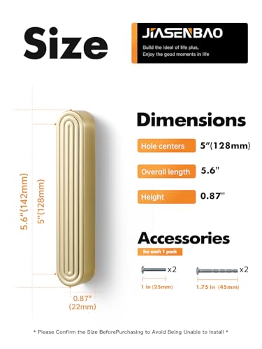 5 Pack Gold Cabinet Pulls 5" Hole Center Brushed Brass Drawer Pulls Circle Bathroom Dresser Handles Hardware Zinc Alloy - color: Brushed Gold, size: 5 Inch Hole Centers