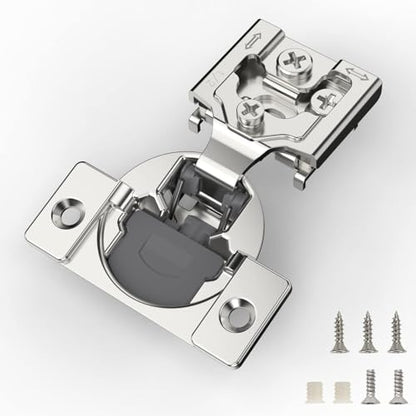 Furniware 50 Pieces 1/2 inch Overlay Soft Close Cabinet Hinges - color: Satin Nickel - 50 Pack, size: 1/2 Inch