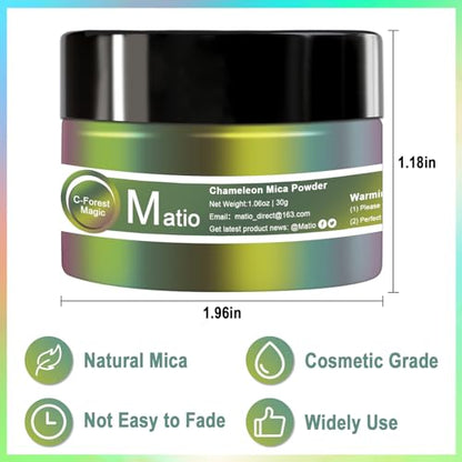 Matio Chameleon Mica Powder, 1.06oz/ 30g Sunshine Beach Chrome Powder - color: C-Sunshine Beach