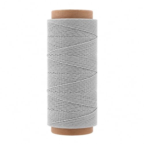 Mandala Crafts 100M 0.65mm Gray Round Waxed Thread for Leather Sewing - color: Gray, size: Round 0.65mm 109 Yards 100M