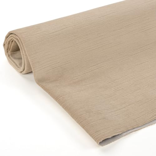 Foamma Benson Textured Microfiber Plain Velvet Upholstery Fabric by The Yard – 56" Wide Soft Fabric Ideal for DIY Sewing, Upholstery, Crafts, Chairs, Sofas and Home Décor - Buckwheat, 1 Yard - color: Buckwheat, size: 1 Yard